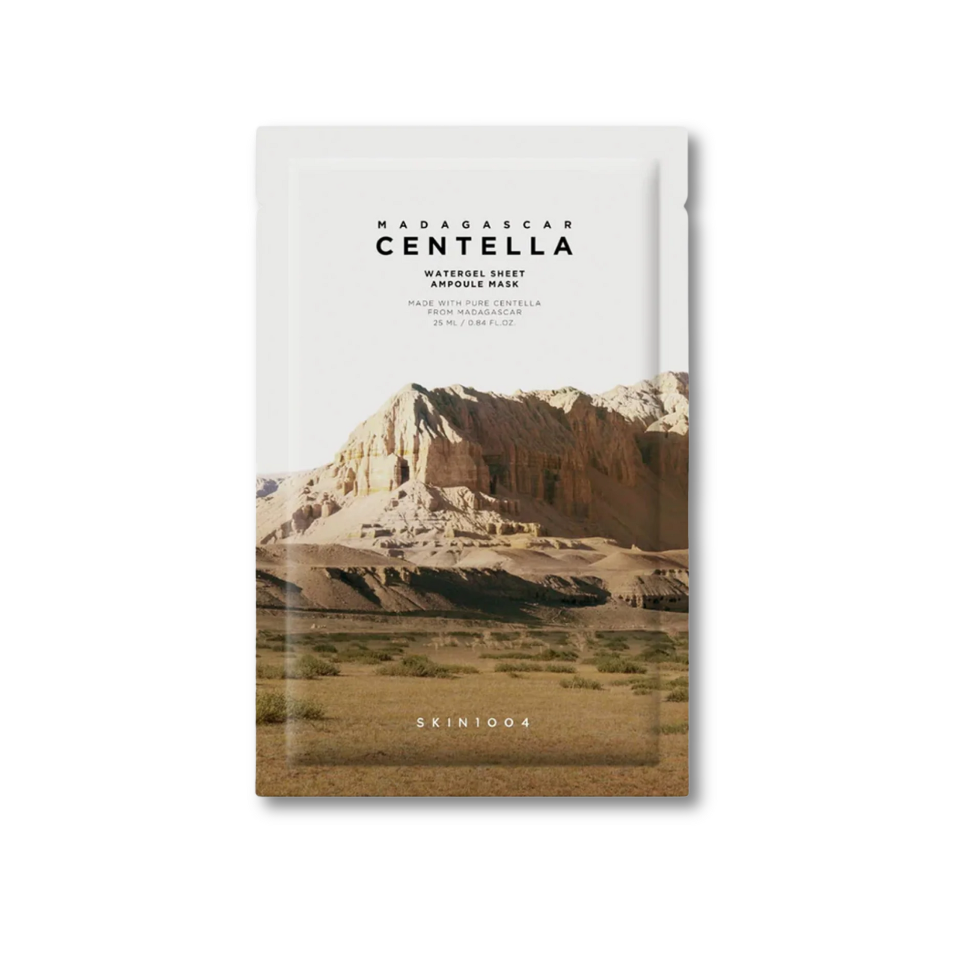 Envase de Centella Watergel Ampoule Mask mascarilla facial coreana con extracto de centella asiática