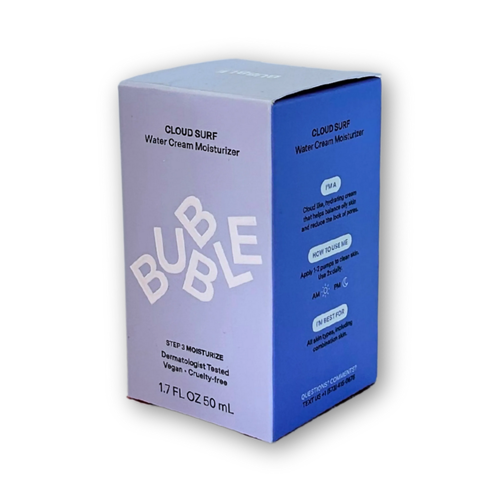 Bubble Skincare Cloud Surf Moisturizer parte de rutina de skincare vegana y libre de crueldad